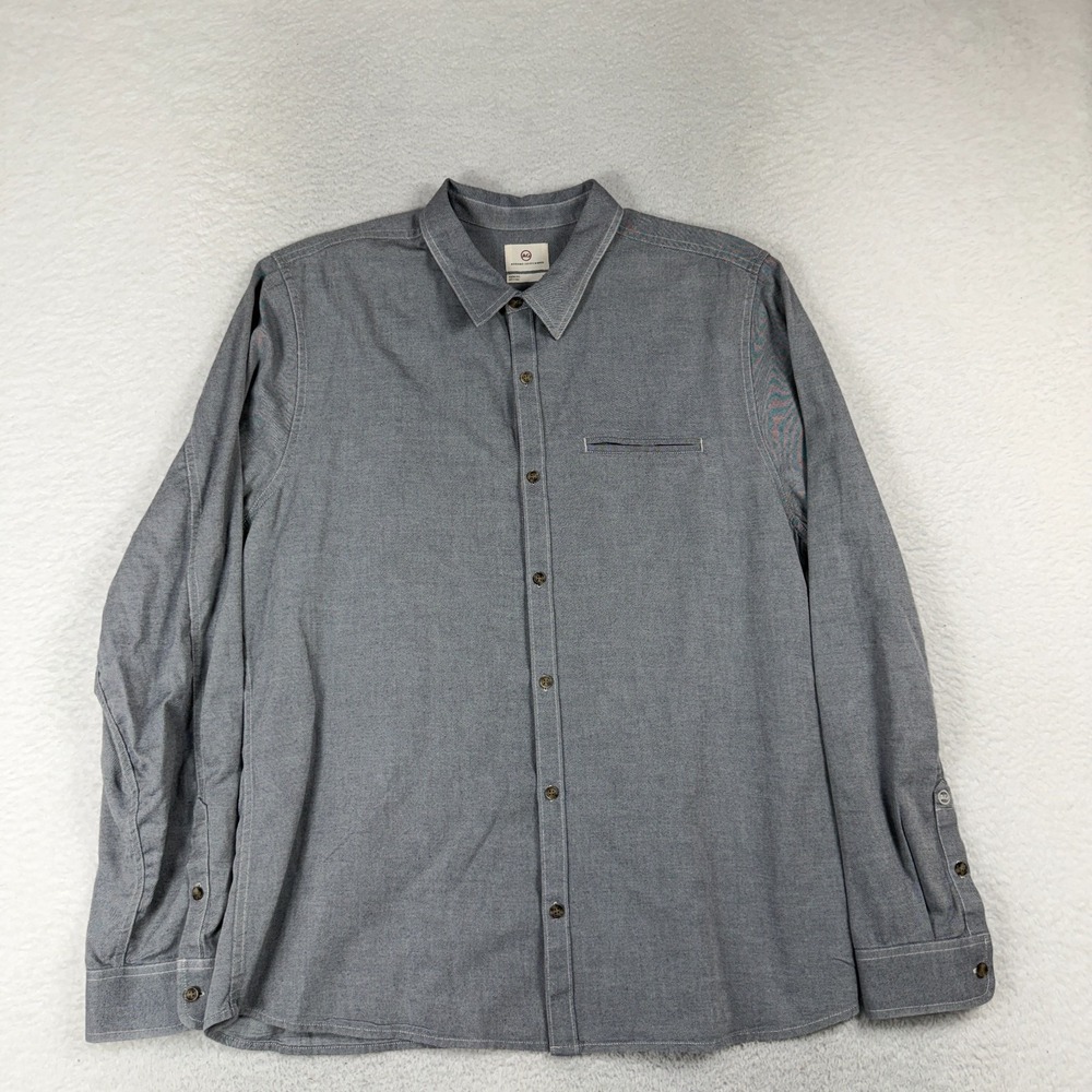 Ag Adriano Goldschmied Men's Slim Fit XXL Button-Down Shirt Grey Stone Chambray